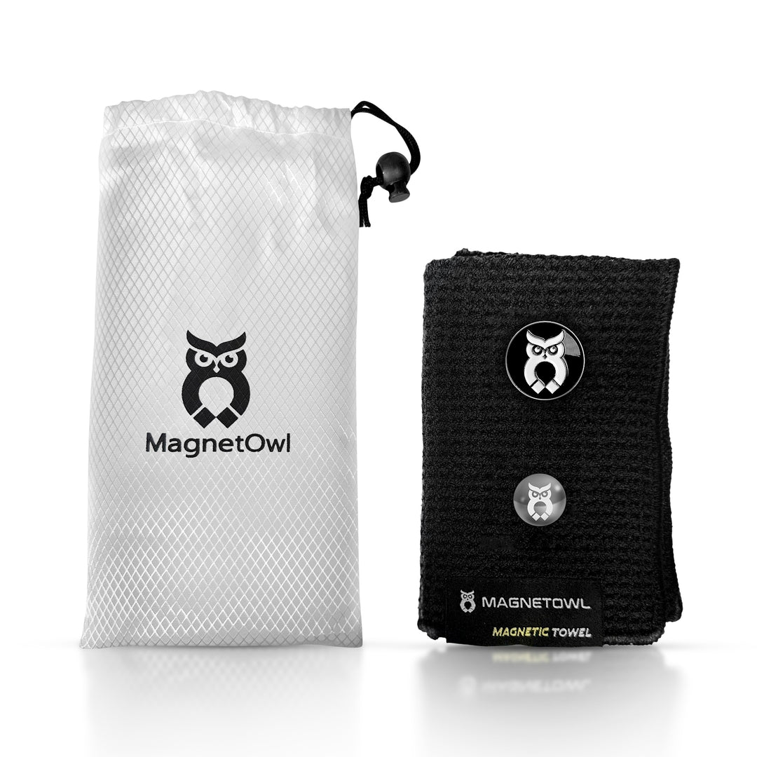 MagnetOwl with Golf Towel - Black