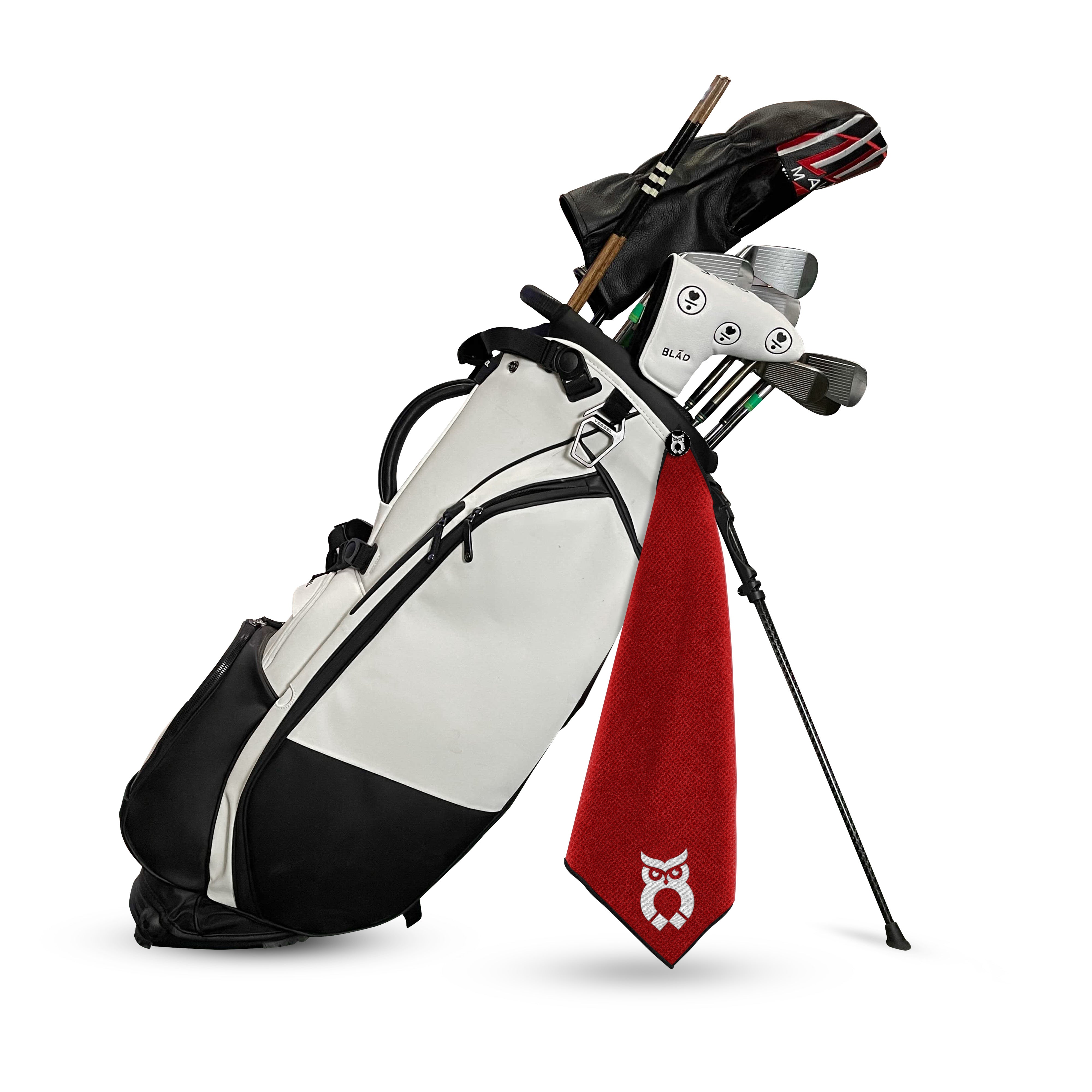 Red MagnetOwl Golf Towel Kit