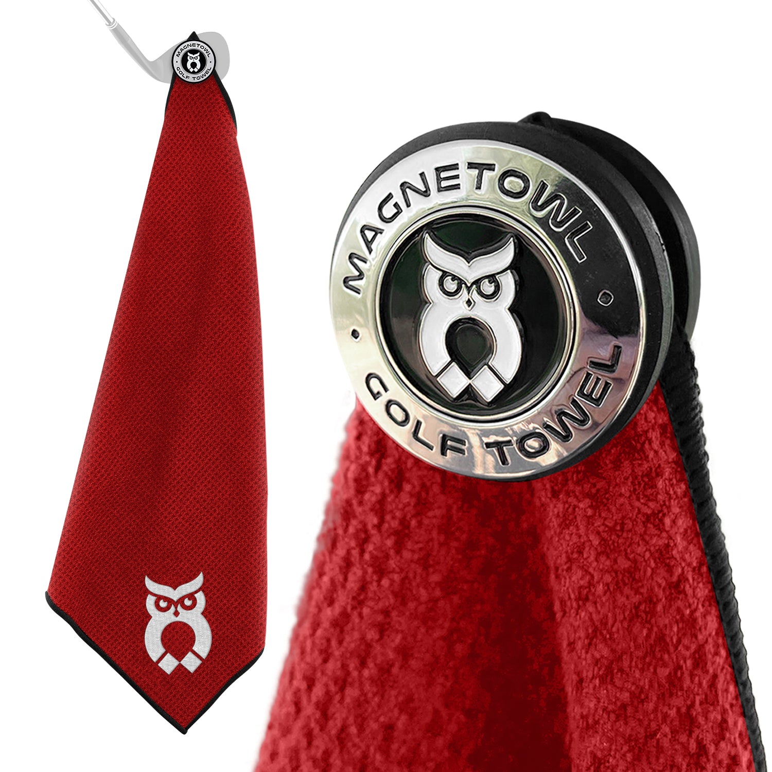 MagnetOwl Magnetic Golf Towel Clip with Poker Chip Marker