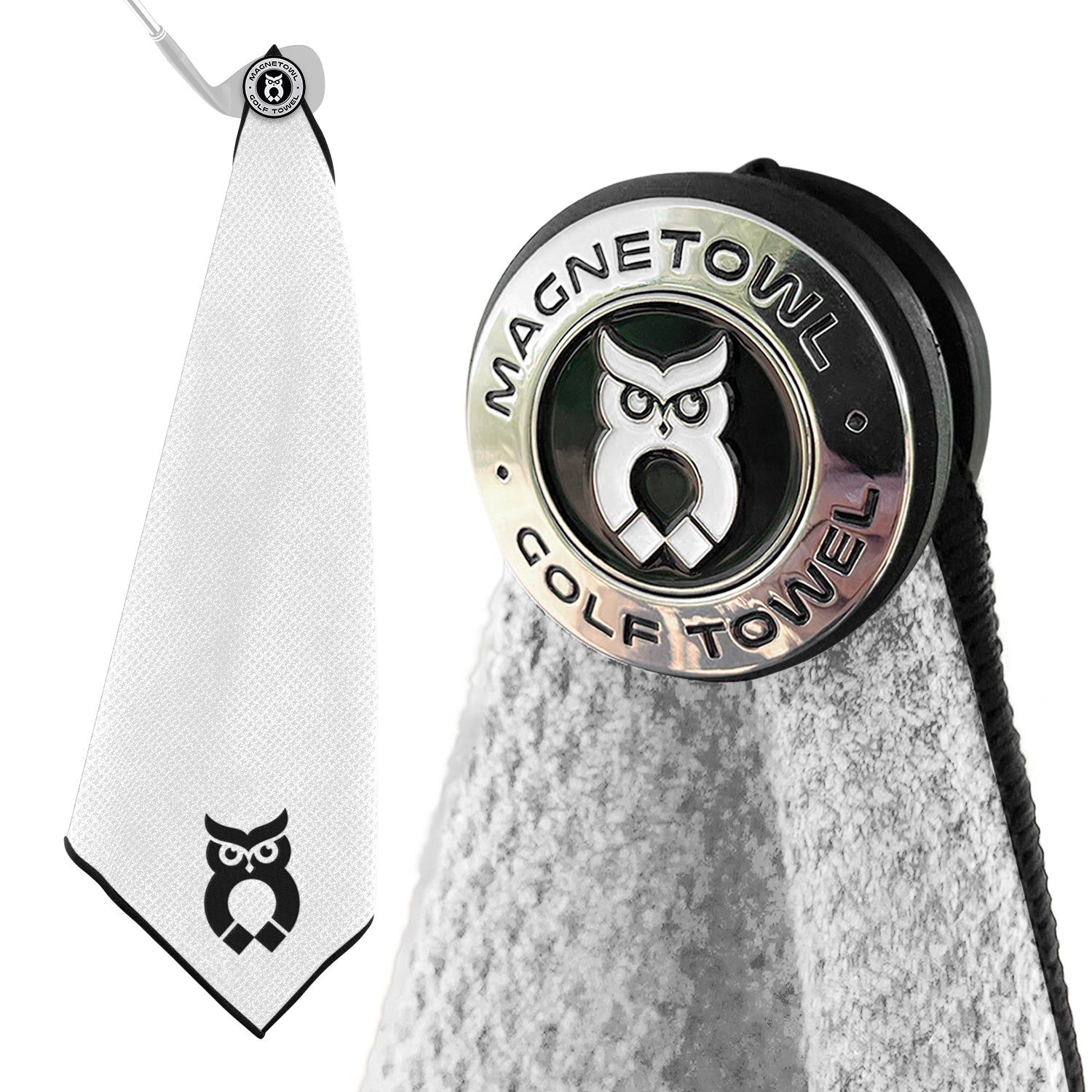 MagnetOwl Magnetic Golf Towel Clip with Poker Chip Marker