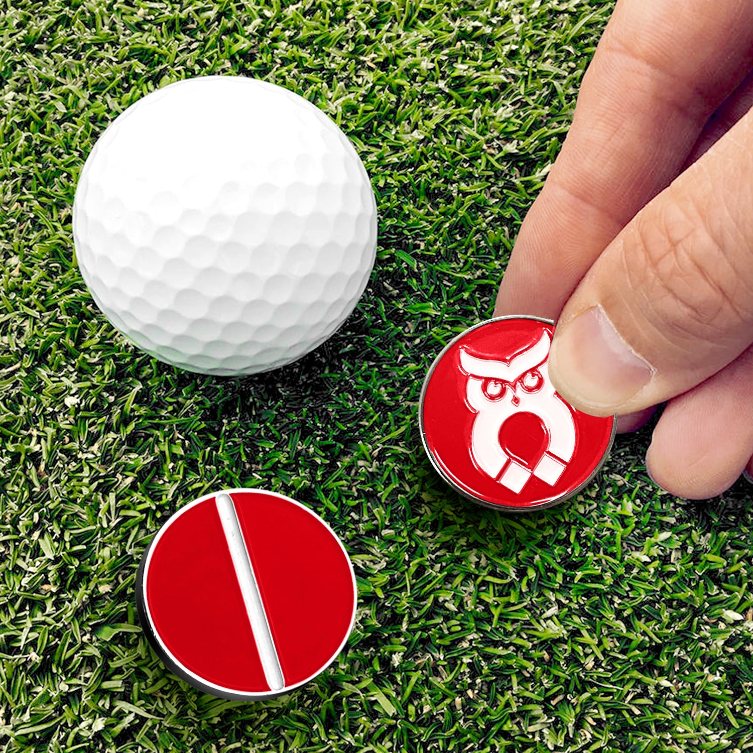 Red MagnetOwl Ball Marker