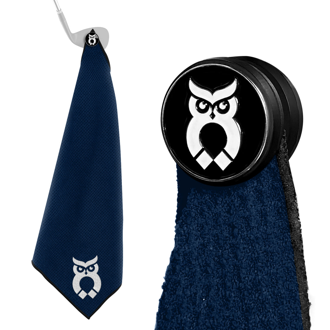 Navy Blue MagnetOwl Golf Towel