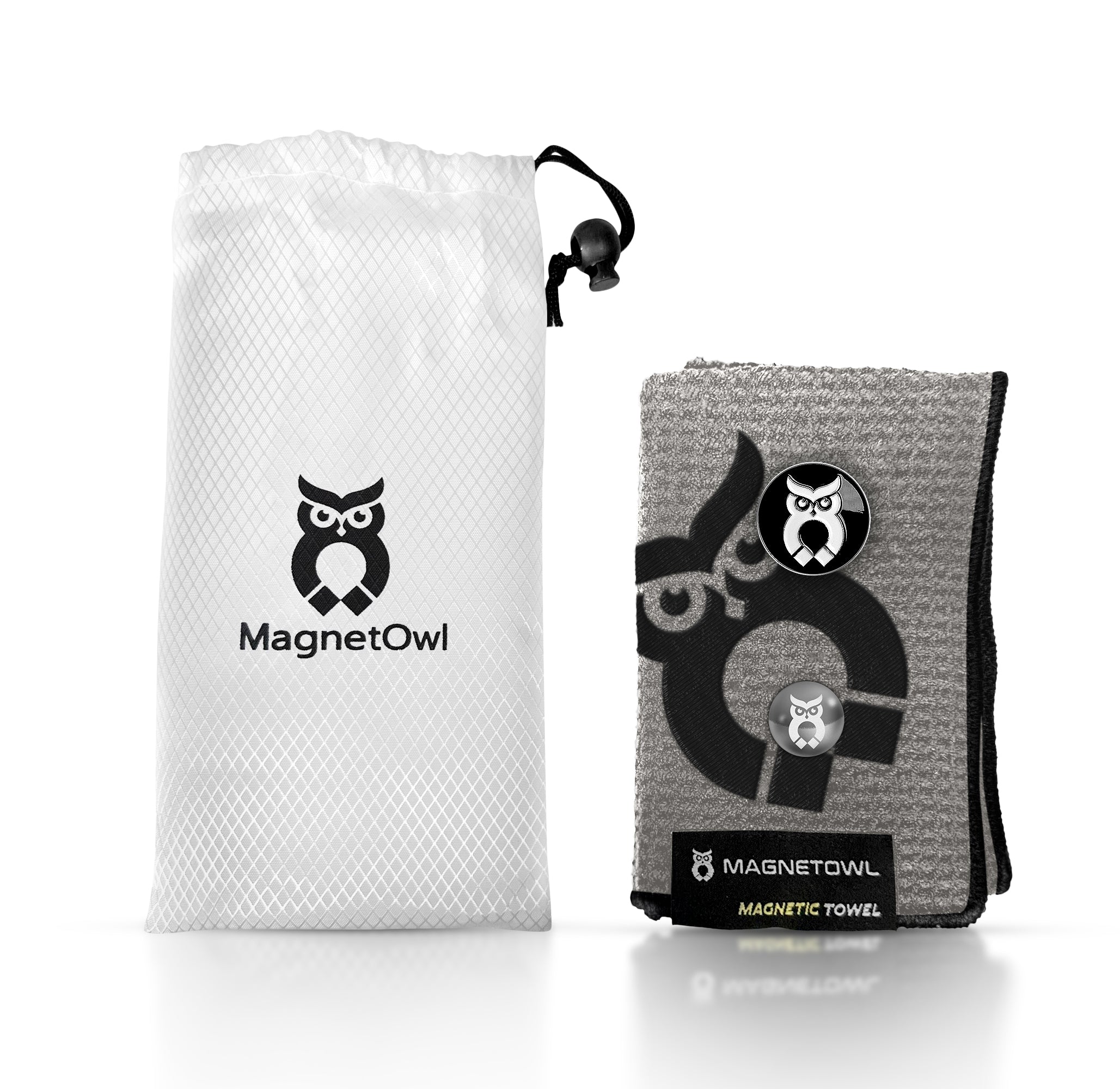 Gray MagnetOwl Golf Towel Kit