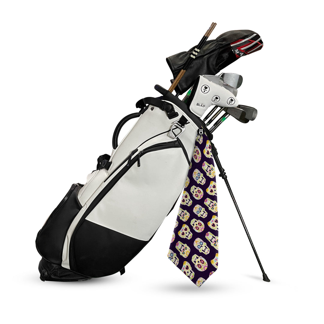 Sugar Skull Purple  Flag Golf Towel